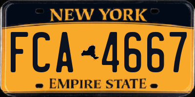 NY license plate FCA4667