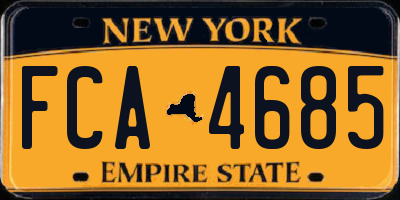 NY license plate FCA4685