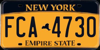 NY license plate FCA4730