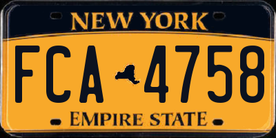 NY license plate FCA4758