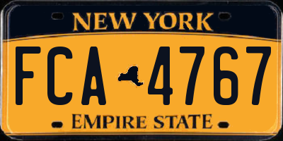 NY license plate FCA4767