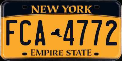 NY license plate FCA4772