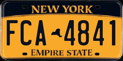 NY license plate FCA4841
