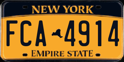 NY license plate FCA4914