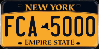 NY license plate FCA5000
