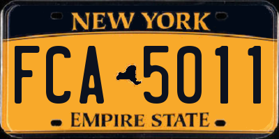 NY license plate FCA5011