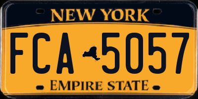 NY license plate FCA5057