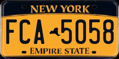 NY license plate FCA5058