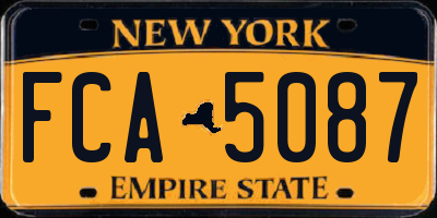 NY license plate FCA5087