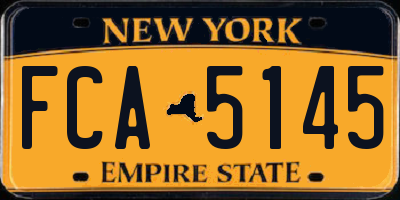 NY license plate FCA5145