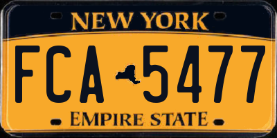 NY license plate FCA5477