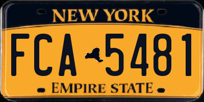 NY license plate FCA5481