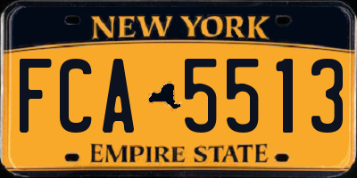 NY license plate FCA5513