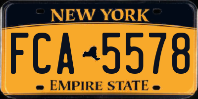 NY license plate FCA5578