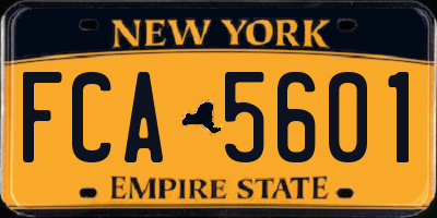 NY license plate FCA5601