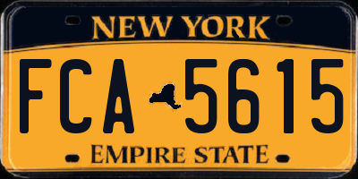 NY license plate FCA5615