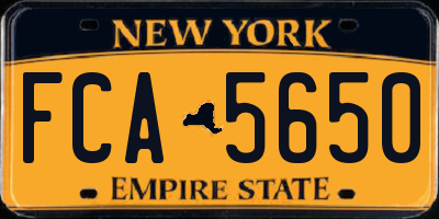 NY license plate FCA5650