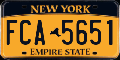 NY license plate FCA5651