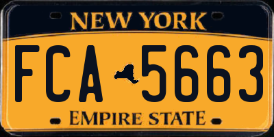 NY license plate FCA5663