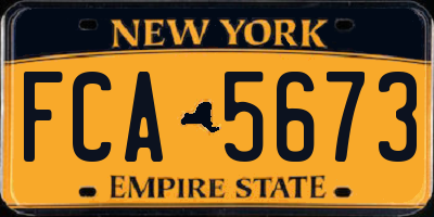 NY license plate FCA5673