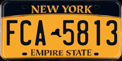NY license plate FCA5813