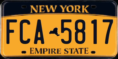 NY license plate FCA5817
