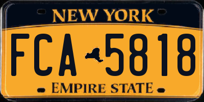 NY license plate FCA5818