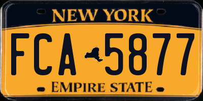 NY license plate FCA5877