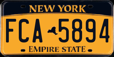 NY license plate FCA5894