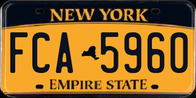NY license plate FCA5960