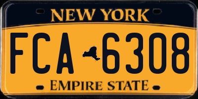 NY license plate FCA6308