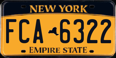 NY license plate FCA6322