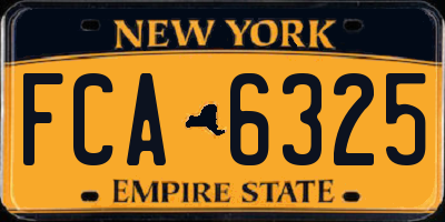 NY license plate FCA6325