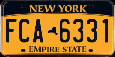 NY license plate FCA6331