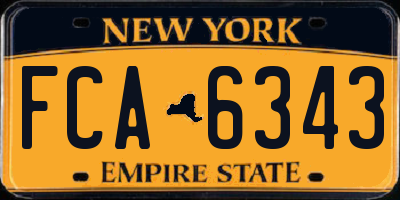 NY license plate FCA6343