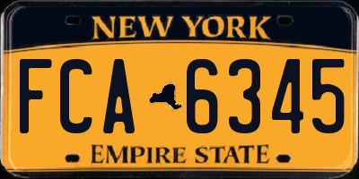 NY license plate FCA6345