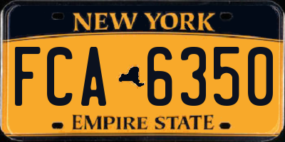 NY license plate FCA6350