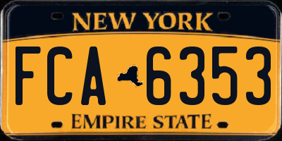 NY license plate FCA6353