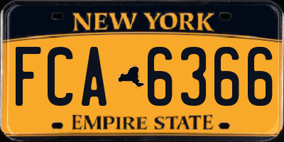 NY license plate FCA6366