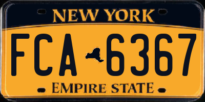 NY license plate FCA6367