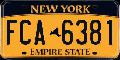 NY license plate FCA6381