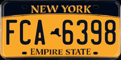 NY license plate FCA6398