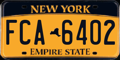 NY license plate FCA6402