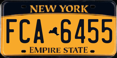 NY license plate FCA6455
