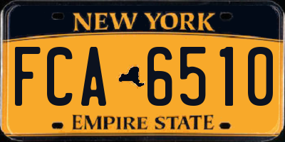 NY license plate FCA6510