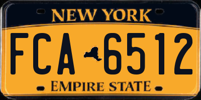 NY license plate FCA6512