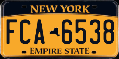 NY license plate FCA6538