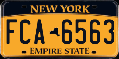 NY license plate FCA6563