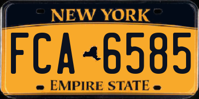 NY license plate FCA6585