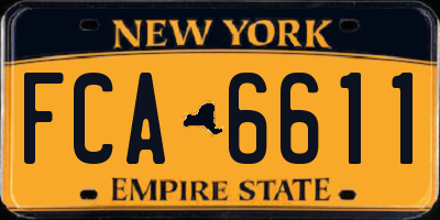 NY license plate FCA6611